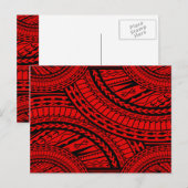 トライバルアステカアートレッドブラック ポストカード (正面/裏面)