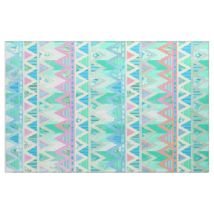 トライバルアステカシェブロンライトパステルティール（緑がかった色）アクアファブリック ファブリック