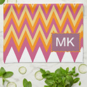 トライバルアステカジグザグ キッチンタオル (折り畳み)