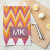 トライバルアステカジグザグ キッチンタオル (四つ折り)