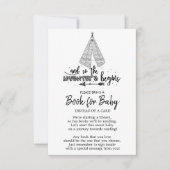 トライバルアドベンチャーがベビーシャワーを始めるベビー 招待状 (正面)