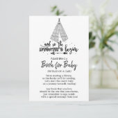 トライバルアドベンチャーがベビーシャワーを始めるベビー 招待状 (スタンド正面)
