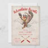 トライバルアドベンチャーインディアン誕生日パーティー 招待状 (正面)