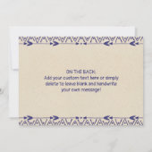 トライバルアドベンチャーネイビーブルーベビーシャワー サンキューカード (裏面)