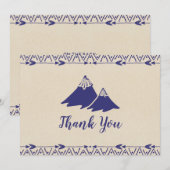 トライバルアドベンチャーネイビーブルーベビーシャワー サンキューカード (正面/裏面)