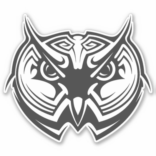 トライバルアニマルバードフクロウ シール (正面)