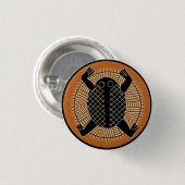 トライバルアフリカボタンマスコットカメ 缶バッジ (正面&裏面)