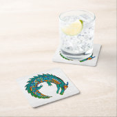 トライバルアリゲーターアート スクエアペーパーコースター (インサイチュ)