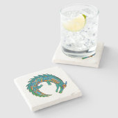 トライバルアリゲーターアート ストーンコースター (横)