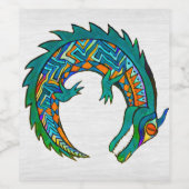 トライバルアリゲーターアート ワインラベル (シングルラベル)