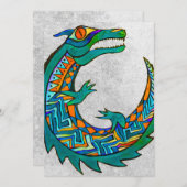 トライバルアリゲーターアート 招待状 (正面/裏面)