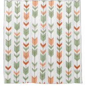 トライバルアローズ模様パステルカラー シャワーカーテン (正面)