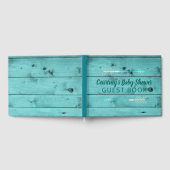トライバルアローズ男の赤ちゃん素朴ティール（緑がかった色）ベビーシャワー ゲストブック (全面)