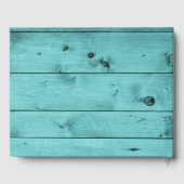 トライバルアローズ男の赤ちゃん素朴ティール（緑がかった色）ベビーシャワー ゲストブック (裏面)