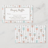 トライバルアローズ赤ちゃんシャワーおむつラッフルチケット エンクロージャーカード (正面/裏面)