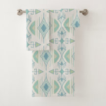 トライバルアローズ、シーグラス、ブルー、クリーム、セージ