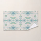 トライバルアローズ、シーグラス、ブルー、クリーム、セージ バスタオルセット (ハンドタオル)