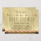 トライバルアローボーイベビーシャワー 招待状 (正面/裏面)