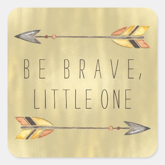 トライバルアロー赤ちゃんシャワー スクエアシール (正面)