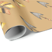 トライバルアロー赤ちゃんシャワー ラッピングペーパー (ロールコーナー)