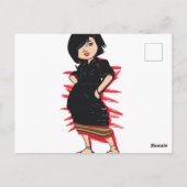 トライバルアンガミ長女の子デジタルアート ポストカード (裏面)
