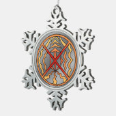 トライバルアートクリスマスオーナメントエレメンツ装飾 スノーフレークピューターオーナメント (右)