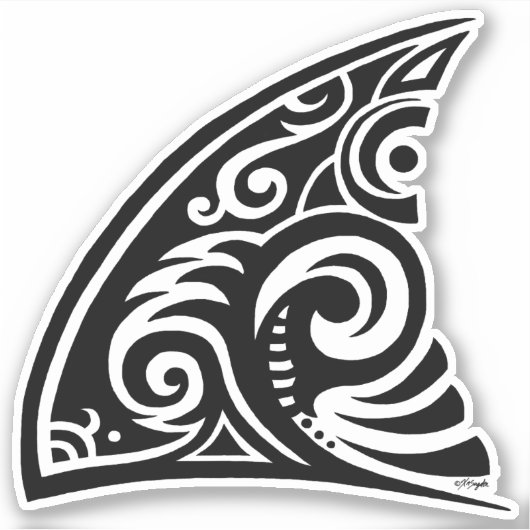 トライバルアートシャークフィン シール (正面)