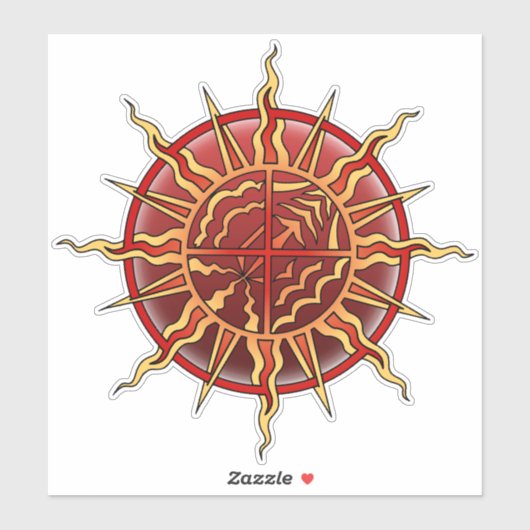 トライバルアートステッカー地球エアファイアウォーターデカール シール (シート)