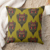 トライバルアートタトゥーフクロウデザイン模様 クッション (ブランケット)