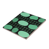 トライバルアートロックパターンブラックグリーン タイル (側面)