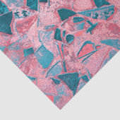 トライバルアートヴィンテージ赤面ピンクティール（緑がかった色）テクスチャ 薄葉紙 (詳細)