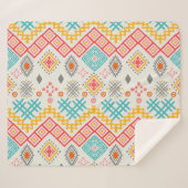 トライバルアート:ボホ幾何学プリント。 シェルパブランケット (正面(横))