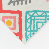 トライバルアート:ボホ幾何学プリント。 フリースブランケット (角)