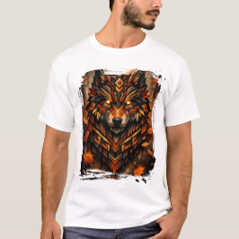 トライバルアーマーウルフ • 秋の色エディション Tシャツ