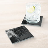 トライバルウィングス落ちたエンジェルレッド ガラスコースター (アングル)