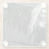 トライバルウィングス落ちたエンジェルレッド ガラスコースター (裏面)