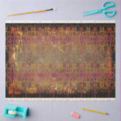 トライバルウェスタンさび茶色の紫色のテクスチャパターン 薄葉紙 (クラフト)