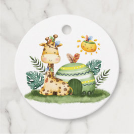 トライバルウォーターカラーキレーフサファリバースデーパーティー フェイバータグ