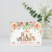 トライバルウッドランドベビーシャワー誕生日ありがとう ポストカード (スタンド正面)