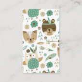 トライバルウッドランドワイルドワンベビーシャワーオムツチケット エンクロージャーカード (裏面)