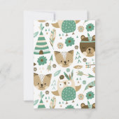 トライバルウッドランドワイルドワンベビーシャワーオムツラッフル 招待状 (裏面)