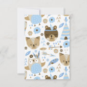 トライバルウッドランドワイルドワンベビーシャワーベビー 招待状 (裏面)