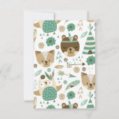 トライバルウッドランドワイルドワンベビーシャワーベビー 招待状 (裏面)