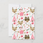 トライバルウッドランドワイルドワンベビーシャワーベビー 招待状 (裏面)