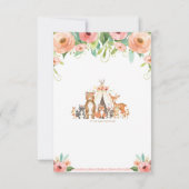 トライバルウッドランド動物フローラおむつラッフルカード 招待状 (裏面)