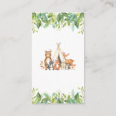 トライバルウッドランド動物緑の少年おむつラッフル エンクロージャーカード (裏面)