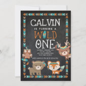 トライバルウッドランド、ワイルドワン、1歳 招待状 (正面)