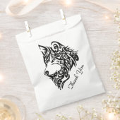 トライバルウルフありがとう フェイバーバッグ (クリップ留めされた状態)