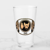 トライバルウルフアートグラスメティスフラッグ飲み物用品 タンブラーグラス (正面)