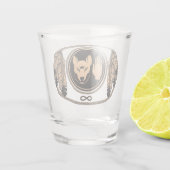 トライバルウルフショットグラスのメティス国旗のグラスとカップ ショットグラス (裏面)